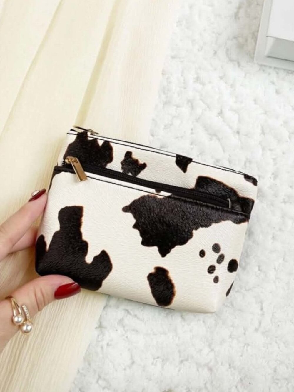 Cow Print Coin Purse Small Bag